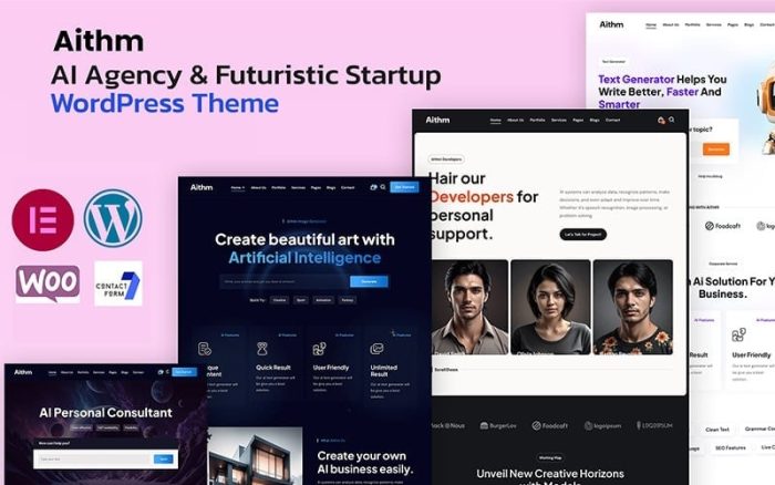 Aithm - AI Agency & Futuristic Startup WordPress Theme