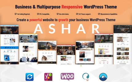 Ashar - Business & Multipurpose Responsive Bundle WordPress Theme