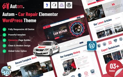 Autom - Car Repair Elementor WordPress Theme
