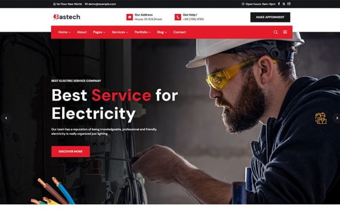Bastech - Electrical Service WordPress Theme