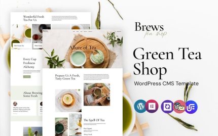 Brews - Green Tea Shop WordPress Elementor Theme