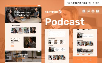 CastMiix - Audio Podcast & Streaming WordPress Elementor Theme