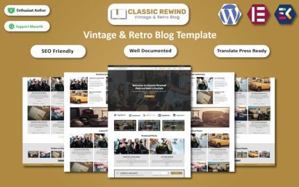 Classic Rewind - Vintage & Retro Blog Elementor Template
