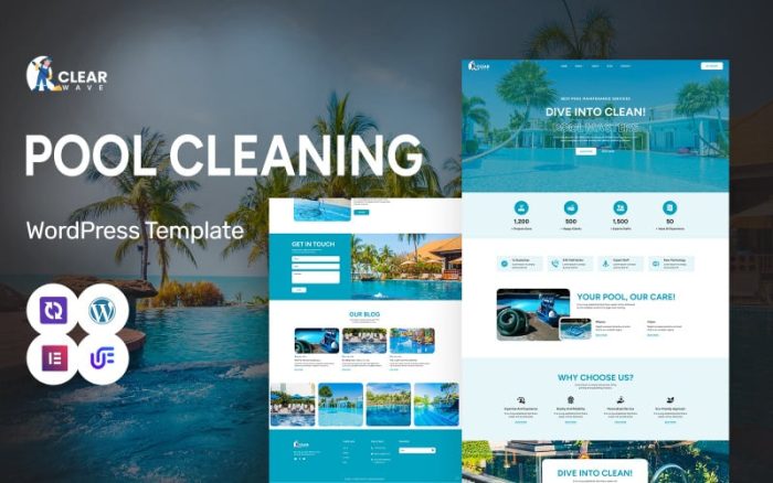 Clear Wave - Pool Cleaning, Maintenance And Installation WordPress Elementor Theme