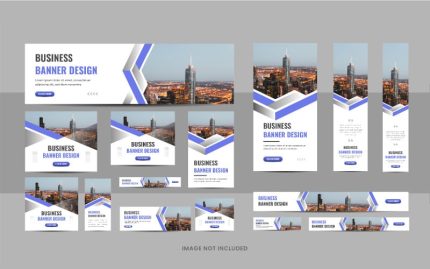 Corporate web banner design bundle or business web banner template