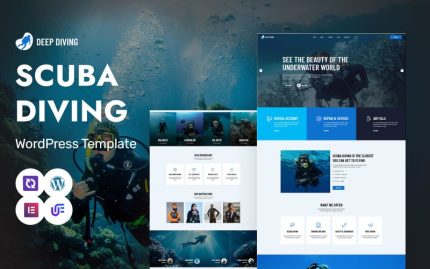 Deep Diving - Scuba Diving School And Adventure Tours WordPress Elementor Theme