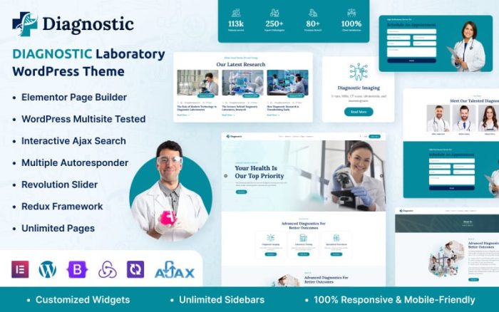 Diagnostic Laboratory Elementor WordPress Theme