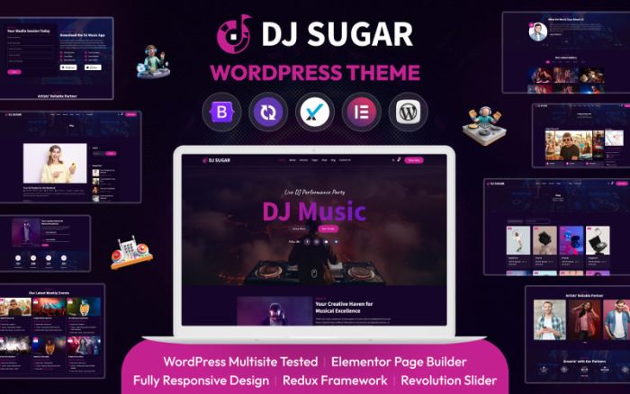 Dj Sugar Music Responsive WordPress Theme