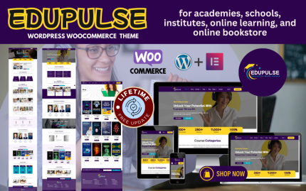 Edupulse - WordPress Theme for Academies, Schools, & Online Learning with Online Book Store