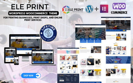 Ele-Print: Print Shops, Digital Printing and Custom Products WordPress WooCommerce Elementor Theme