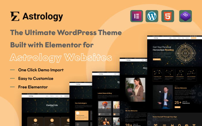 EZ Astrology – Perfect Astrology WordPress Theme
