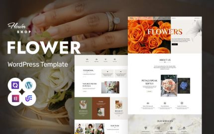 Flower Shoop - Elegant Flower Shop, Wedding Flowers & Decoration WordPress Elementor Theme