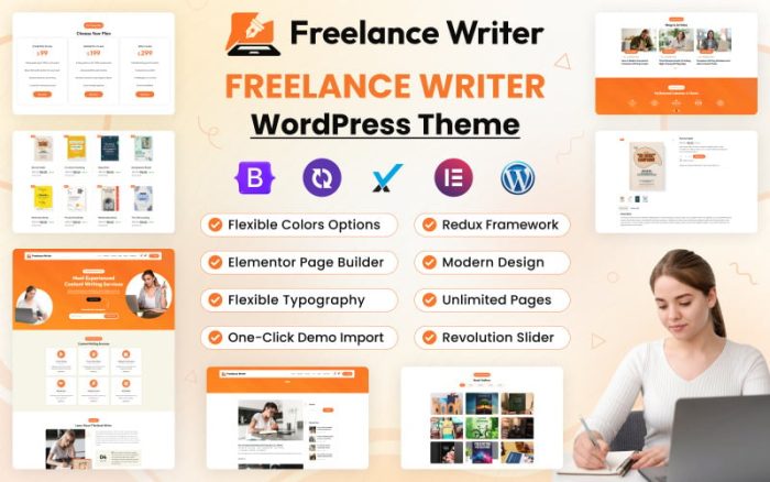 Freelance Writer Elementor WordPress Theme