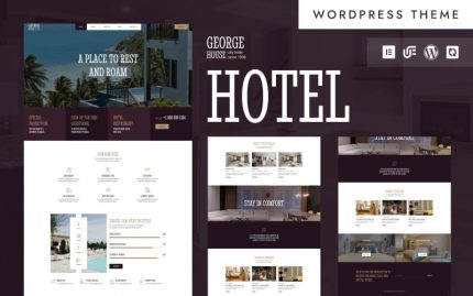 George House - Hotel & Resort Booking WordPress Elementor Theme