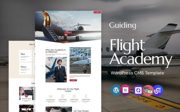 Guiding - Flight School And Private Airline WordPress Elementor Theme