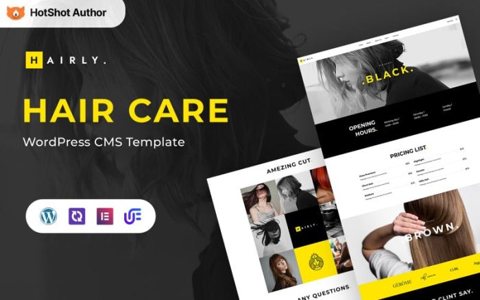 Hairly - Hair Care And Hair Salon Wordpress Elementor Theme
