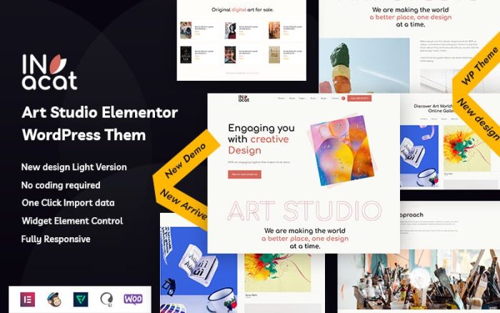 Invacat - Art Studio Elementor WordPress Theme