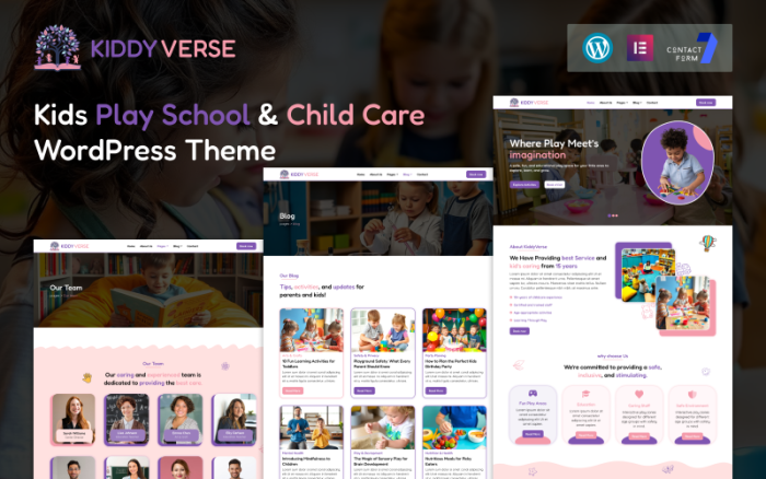 KiddyVerse – Kids Play School & Child Care WordPress Theme