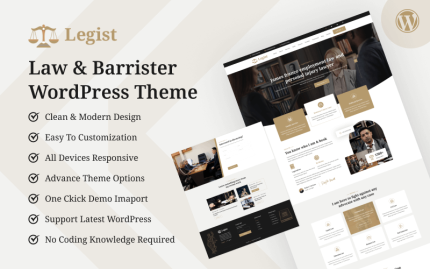 Legist - Law & Barrister Personal Portfolio WordPress Theme