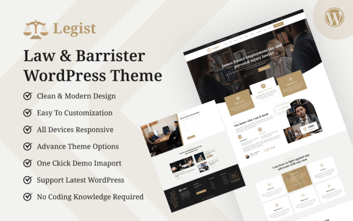 Legist - Law & Barrister Personal Portfolio WordPress Theme