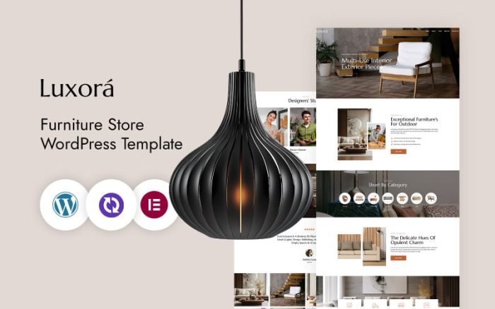 Luxora – Furniture And Interior Design CMS Elementor Template