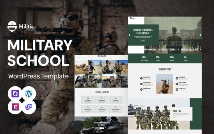 Militia - Military School, Military Prep And Training Programs WordPress Elementor Theme