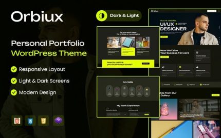 Orbiux – Personal Portfolio Elementor WordPress Theme