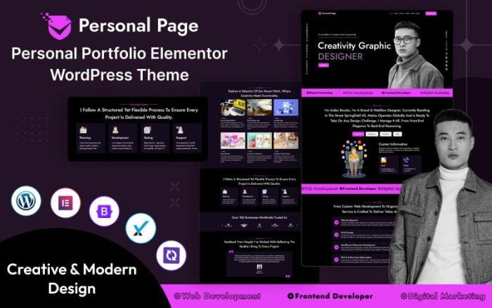 Personal Page Portfolio WordPress Theme