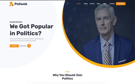 Poliweb - Political Candidate WordPress Elementor Theme