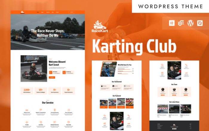 RaceKart - Go-Kart & Racing Sports WordPress Elementor Theme