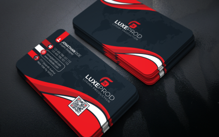 Red Color Business Card - Corporate Identity Template