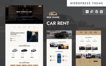 Ride Share - Car Rental And Booking Services WordPress Elementor Theme