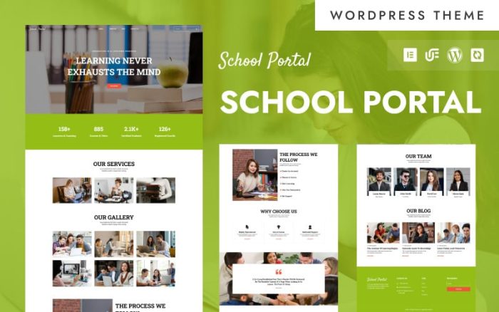 School Portal - Educational Institute Portal WordPress Elementor Theme