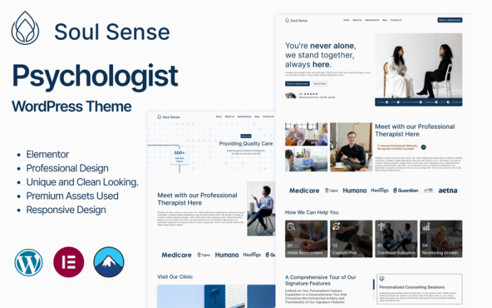 Soul Sense - Psychologist, Therapy & Psychological Counseling WordPress Theme