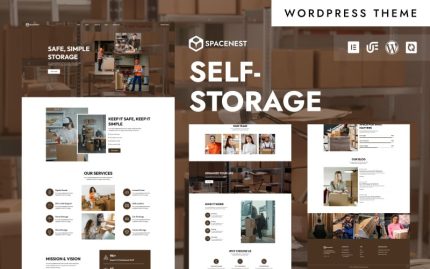 SpaceNest - Self Storage & Moving Solutions WordPress Elementor Theme