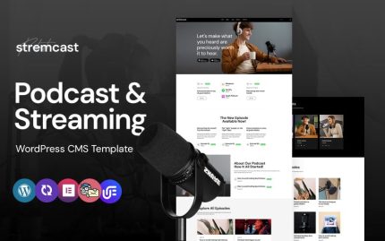 Stremcast - Podcast, FM Radio And Streaming Multipurpose WordPress Elementor Theme