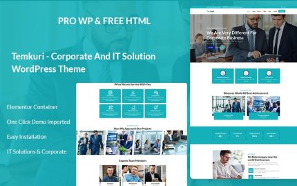 Temkuri - Corporate And IT Solution WordPress Theme