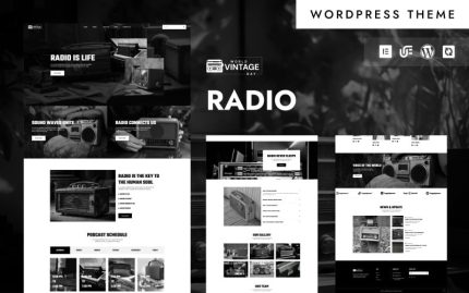 Vintage - Radio Broadcasting & Streaming WordPress Elementor Theme