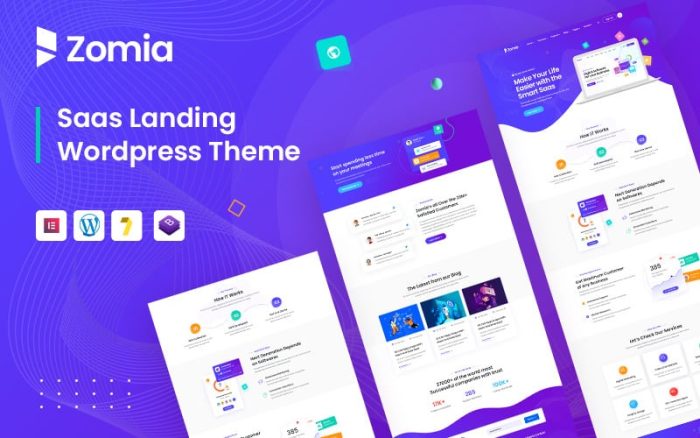 Zomia - Saas Landing & Startup WordPress Theme.